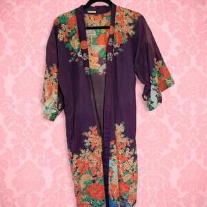 ✨🌸 VINTAGE JAPANESE FLORAL KIMONO ROBE - AUTHENTIC MADE IN JAPAN 🌸✨